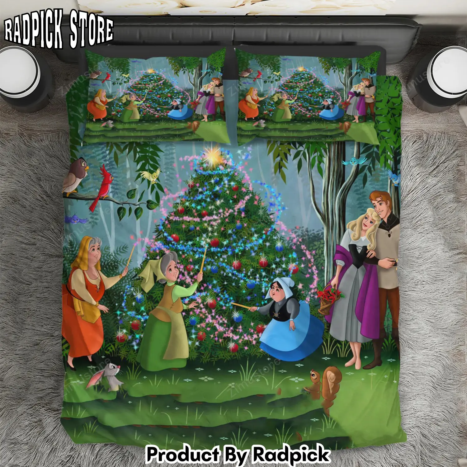 Radpick sleeping beauty aurora disney princess 68 3pcs 3pcs bedding set duvet cover and pillow cases gift for fan rp3272251